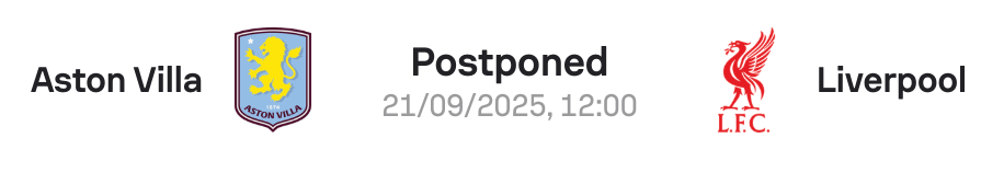 Aston Villa vs Liverpool postponed scoreboard WSL 25/26